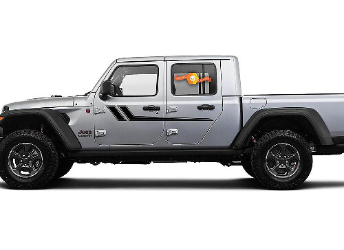 Dubbele Omrande Deurstreep Vinyl Decal Kit voor Jeep Gladiator & Wrangler