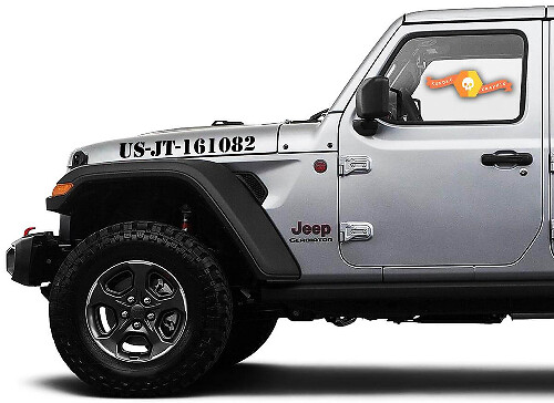 Custom Tekst Motorkap Vinyl Decal Kit voor Jeep Gladiator JT Wrangler JL JLU