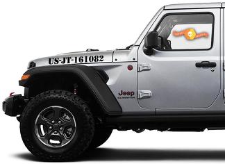 Paar Jeep Gladiator Side JT Wrangler JL JLU Custom Text Hood Lettering Graphics Vinyl decal sticker Graphics kit voor 2018-2021
