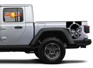Paar Jeep Gladiator Side Door Stripes Skull Star Decals Vinyl Graphics Stripe kit voor 2020-2021 voor beide zijden
