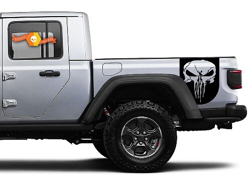 Punisher Skull Achterzijde Vinyl Decal Sticker Kit voor Jeep Gladiator