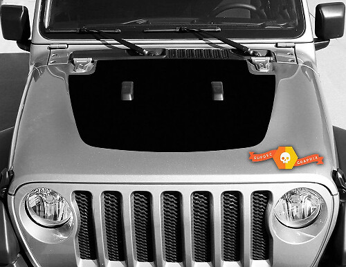 Vinyl Decal Blackout Motorkap voor Jeep Gladiator en Wrangler
