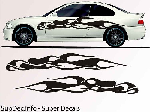 Gladde Vlammen Tongen Zij Vinyl Decal Sticker