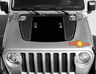 Jeep Gladiator JT Wrangler Honeycomb Split JL JLU Hood style Vinyl decal sticker Graphics kit voor 2018-2021
