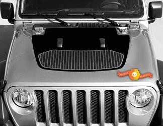 Jeep Gladiator JT Wrangler Honeycomb JL JLU Hood stijl Vinyl sticker sticker Grafische kit voor 2018-2021
