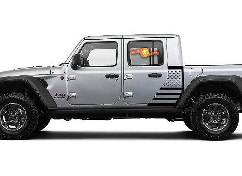 Jeep Gladiator Zijvlag USA sticker Vinyl Sticker Fabrieksstijl Lichaam Vinyl Grafische strepen Kit 2018-2021
