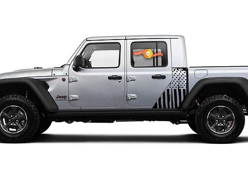 Versleten USA vlag zij Vinyl Decal Sticker voor Jeep Gladiator