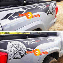 TRD 4x4 Compass Mountain Bedside Vinyl Decal Kit voor Toyota Tacoma_3