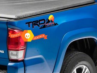 Paar TRD 4x4 Off Road Line Mountains Vintage oude stijl Sunset Line Style Bed Side Vinyl Stickers Decal Toyota Tacoma Tundra FJ Cruiser
