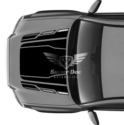 TRD-stijl zwarte motorkapstrepen vinyl decal voor Toyota Tacoma 2016-2020