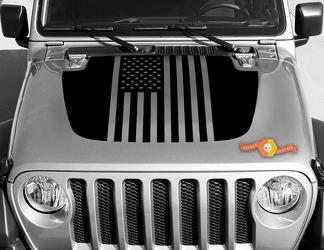 Jeep Gladiator JT Wrangler Flag USA JL JLU Hood style Vinyl decal sticker Graphics kit voor 2018-2021
