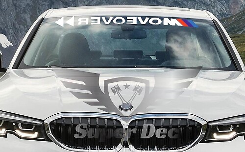 Move Over M-Style Voorruitbanner Vinylsticker voor BMW G/F/E Serie
