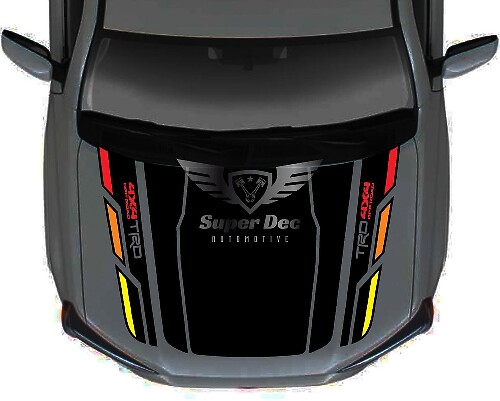 Vintage TRD-stijl motorkap vinylsticker voor Toyota 4Runner 5e generatie zonder luchtinlaat