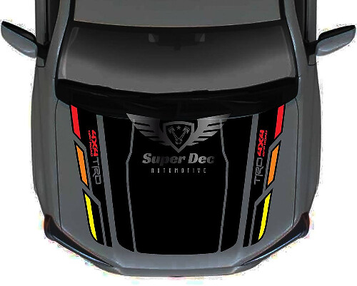 Vintage TRD-stijl motorkap vinylsticker voor Toyota 4Runner 5e generatie zonder luchtinlaat