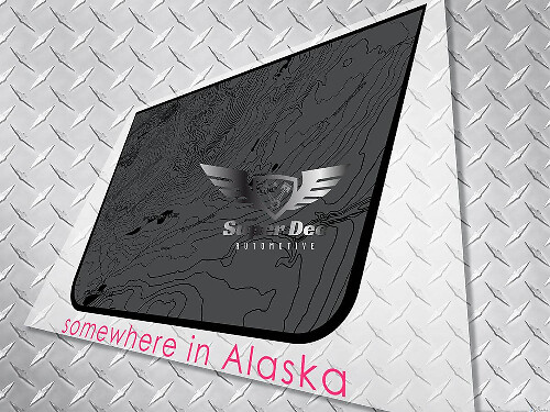 Blackout topografische kaart vinyl motorkap sticker voor Jeep Wrangler en Gladiator
