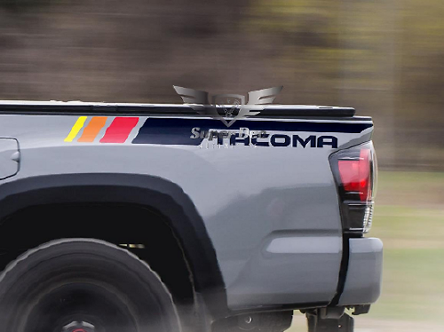 Vintage TRD-stijl zijstrepen vinylstickers voor Toyota Tacoma
