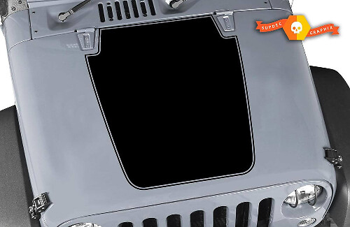 Blackout Outline Motorkap Vinyl Sticker voor Jeep Wrangler