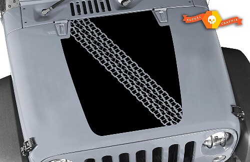 Bandenpatroon motorkap vinylsticker voor Jeep Wrangler
