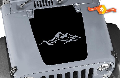 Blackout Stijl Bergen Motorkap Vinyl Decal voor Jeep Wrangler