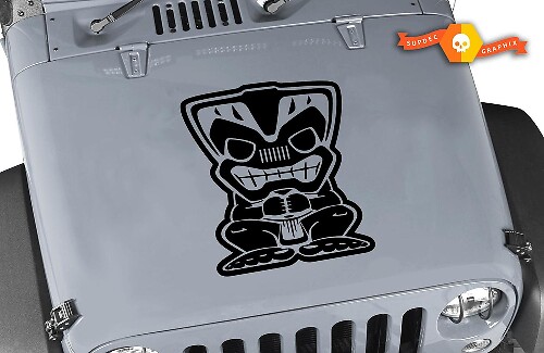 Tiki Bob Islander Hood Vinyl Sticker voor Jeep Wrangler