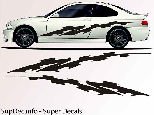Sportstijl Strepen Zij Vinyl Decal Sticker