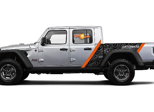 Pro-Line topografische kaart zijvinyl decal kit voor Jeep Gladiator