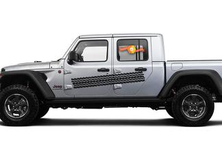 Jeep Gladiator Side JT Extra Large Side Tyre Track Style Vinyl decal sticker Grafische kit voor 2018-2021
