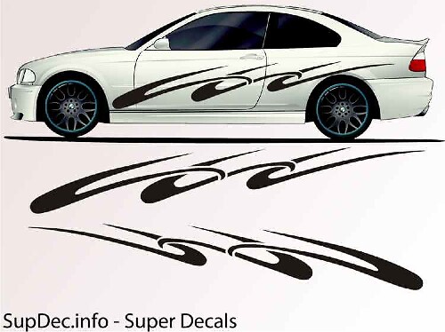 Abstracte Grafische Sportstijl Zij Vinyl Sticker Decal