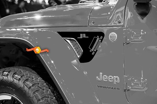 JL Front Voorste Vent Voorste Spatbord Vinyl Decal Sticker voor Jeep Wrangler 2018-2021