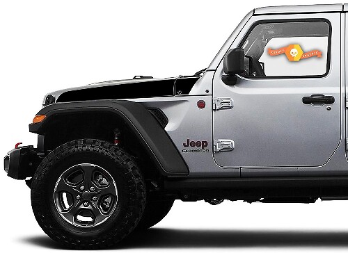 Paar Jeep Wrangler Gladiator JT JL JLU Rubicon Hood Spear Vinyl Sticker Decal Graphic kit voor 2018-2021 voor beide zijden

