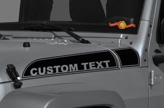 Paar Jeep Wrangler Gladiator JT JL JLU Rubicon Hood Custom Text Trim Spear Vinyl Decal Graphic kit voor 2018-2021
