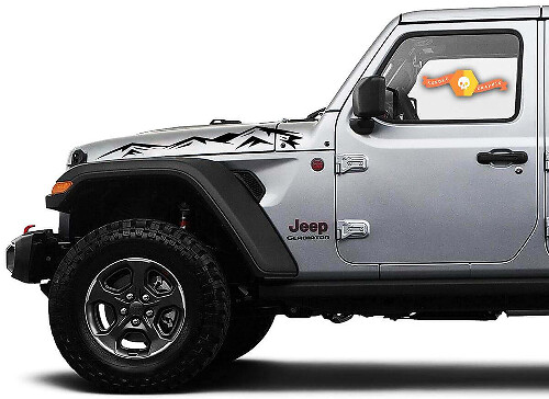 Mountain Hood Zij Vinyl Sticker Set voor Jeep Wrangler & Gladiator
