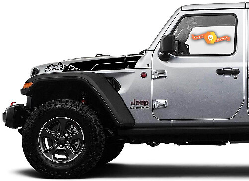 Mountains Style Motorkap Strepen Vinyl Stickers voor Jeep Wrangler Gladiator Rubicon