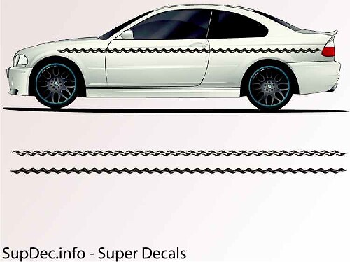 Slangstijl Strepen Zij Vinyl Decal Sticker