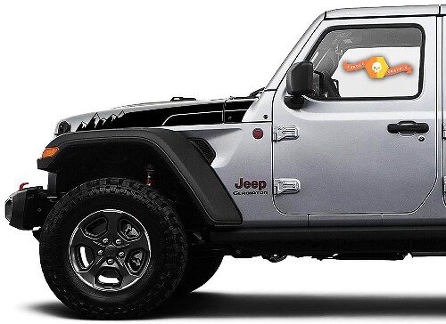 Mountains Style Motorkap Strepen Vinyl Decal Kit voor Jeep Wrangler Gladiator Rubicon