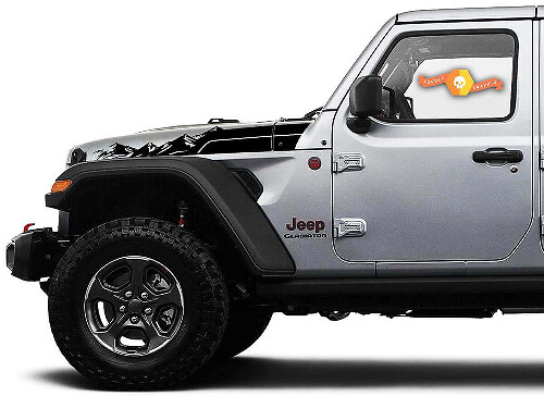 Mountain Range Hood Strepen Vinyl Decal Kit voor Jeep Wrangler Gladiator Rubicon