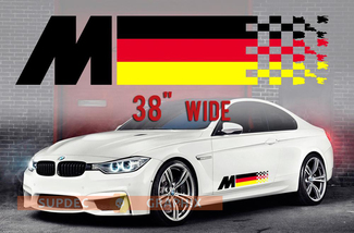 BMW Duitse vlag M kleuren vlag voor BMW alle modellen vinyl sticker sticker 2 stuks M4 M5 M6 M2 M340i 440i
