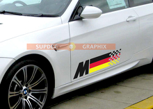 BMW Duitse vlag M kleuren vlag voor BMW alle modellen vinyl sticker sticker 2 stuks M4 M5 M6 M2 M340i 440i
 2