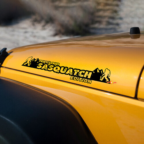 Sasquatch Mountains Aangepaste Tekst Motorkapstickers Decals voor Jeep Wrangler JL JK TJ YJ