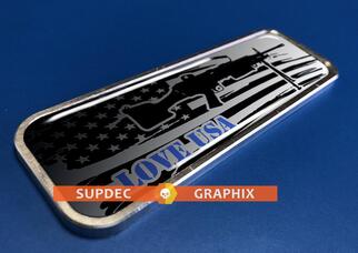 USA Gun Patriotic Metal Aluminium Badge Bedzijde Embleem Aluminium
