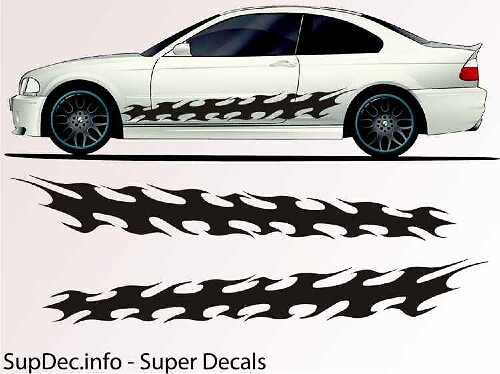 Geslepen Tribal Strepen Zijvinyl Decal Sticker