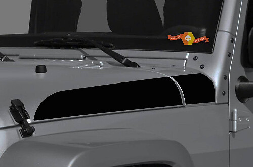Accentstrepen Motorkap Zijkant Vinyl Decal Set voor Jeep Wrangler & Gladiator