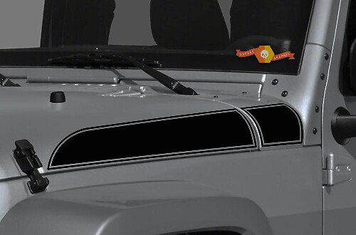 Jeep Wrangler Gladiator JT JL JLU Rubicon Stijlvolle Saucy Hood met Trim Vinyl Sticker Decal Grafische kit voor 2018-2021 voor beide zijden
