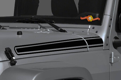 Set vinyl sticker voor motorkapzijkantstrip voor Jeep Wrangler & Gladiator