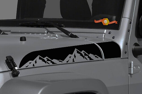 Mountain Range Hood Vinyl Stickerset voor Jeep Wrangler Gladiator Rubicon