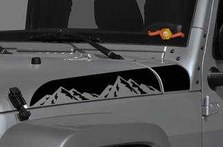 Nieuwe Jeep Wrangler Gladiator JT JL JLU Rubicon Hood Mountain Range Vinyl Decal Graphic kit voor 2018 2021
