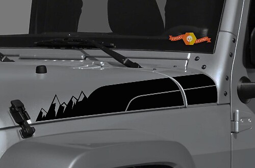 Nieuwe Jeep Wrangler Gladiator JT JL JLU Rubicon Hood Forest Mountain Range Vinyl Sticker Decal Grafische kit voor 2018 2021
