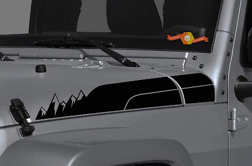 Mountain Style Motorkap Strepen Vinyl Decal Kit voor Jeep Wrangler Gladiator  