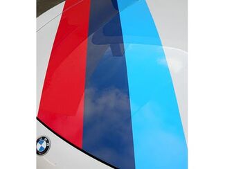 Driekleurige gestreepte motorkapsticker BMW Motorsport M3 M5 M6 X5 E30 E36
