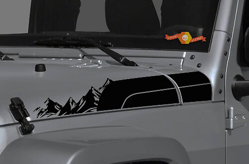 Mountain Style Kapzijde Strepen Vinyl Decal Kit voor Jeep Wrangler Gladiator